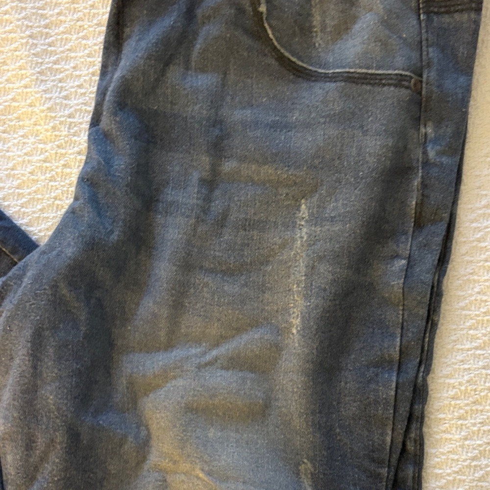 HUE Dark Blue Faded/Distressed Leggings - Picture 2 of 6